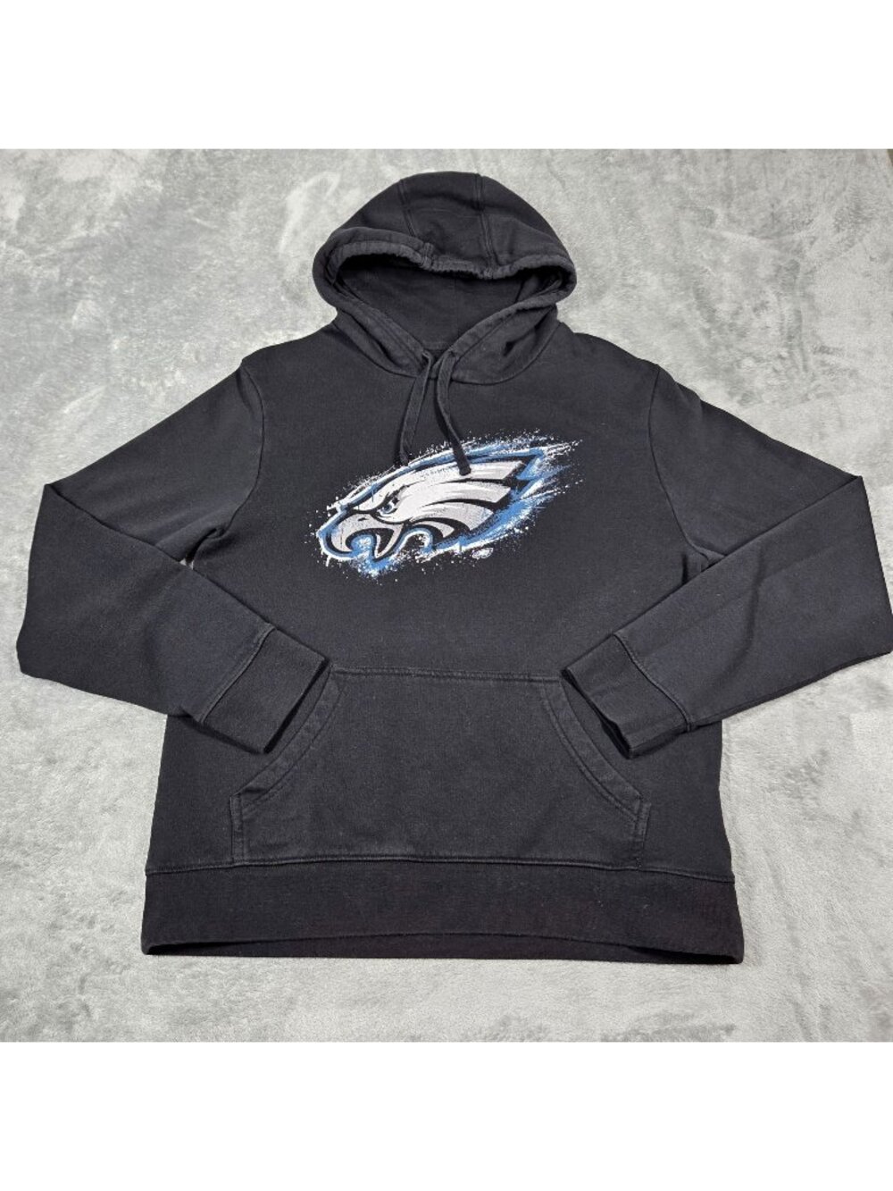 Philadelphia Eagles Sweatshirt Mens Medium Black Team Logo Fanatics Hoodie
